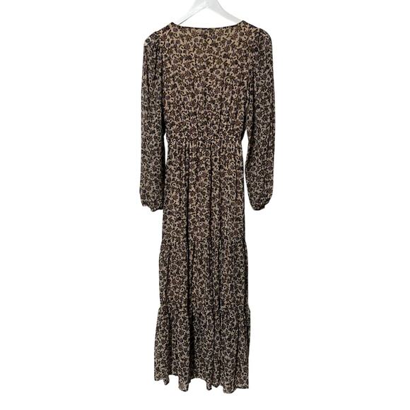 BAGATELLE COLLECTION WOMENS SIZE 6 FLORAL PRINT TIERED MAXI DRESS BEIGE BLUE NEW - Picture 6 of 14